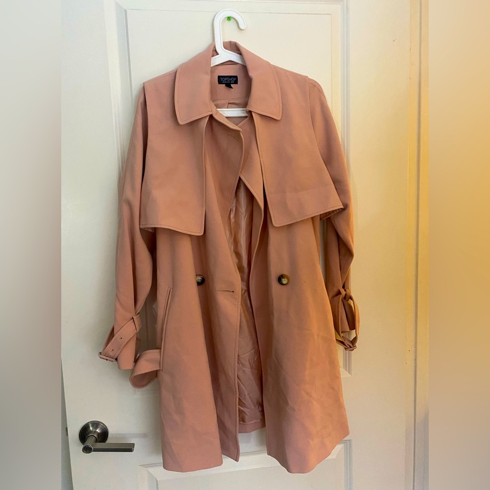 Topshop Blazer Women’s Trench Coat in Pink